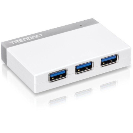 Hub microusb trendnet tu3-h4/ 4xusb/ blanco y gris