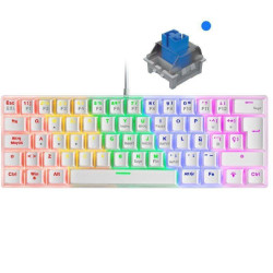 Teclado gaming mecánico mars gaming mk60wbes/ switch azul/ blanco