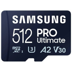 Tarjeta de memoria samsung pro ultimate 512gb microsd xc con adaptador/ clase 10/ 200mbs